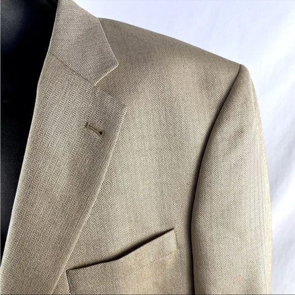 Mens Jos. A. Bank Silk Camel Hair Tan Blazer Sport Coat Jacket Sz 46L Tan - Picture 2 of 10